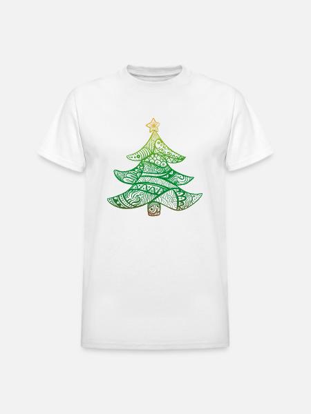 ornamental christmas tree - Heavyweight Unisex T-Shirt by Gildan - white