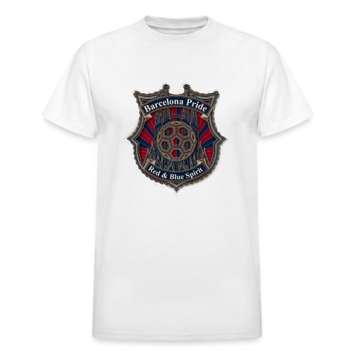 Barcelona Scarlet Pride T Shirt, Soccer City Gift - Heavyweight Unisex T-Shirt by Gildan