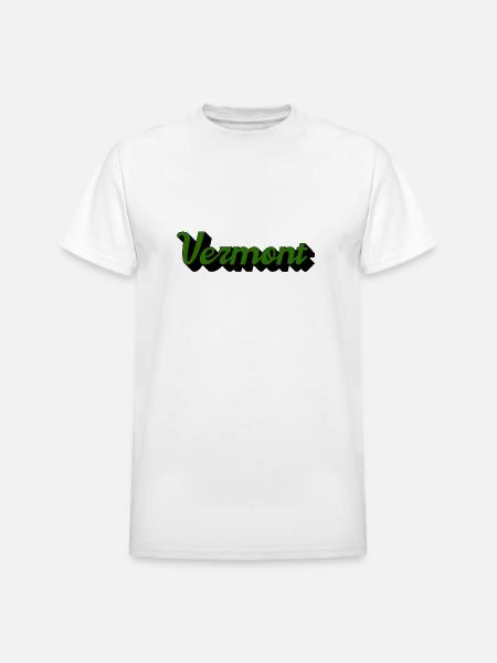 Green Vermont - Heavyweight Unisex T-Shirt by Gildan - white