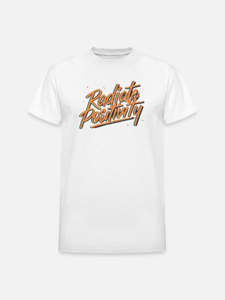 Radiate Positivity - Heavyweight Unisex T-Shirt by Gildan - white