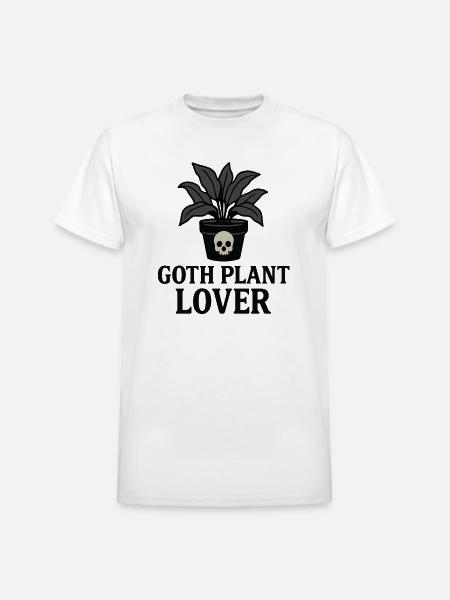 Goth Plant Skull Design - Heavyweight Unisex T-Shirt by Gildan - white