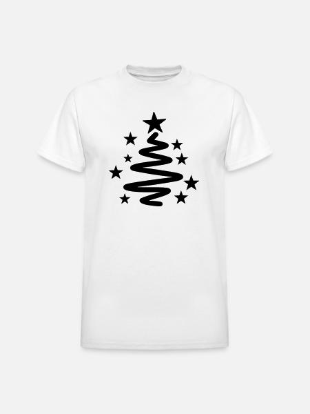 Spiral Star Christmas Tree - Heavyweight Unisex T-Shirt by Gildan - white