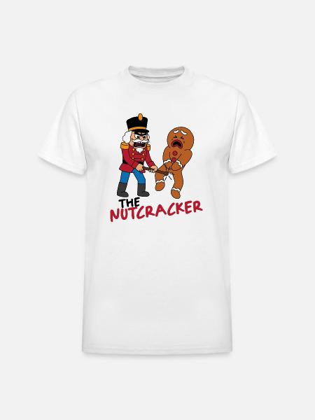 Nutcracker vs Gingerbread man - Heavyweight Unisex T-Shirt by Gildan - white
