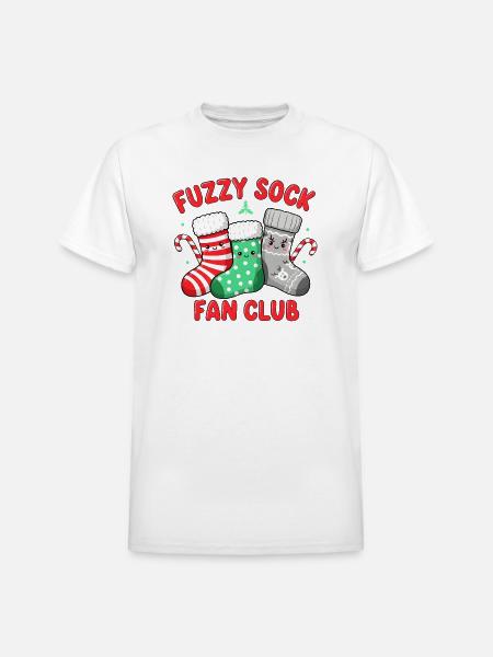 Fuzzy Sock Fan Club - Heavyweight Unisex T-Shirt by Gildan - white
