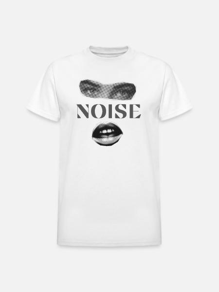 Halftone Noise Face - Heavyweight Unisex T-Shirt by Gildan - white