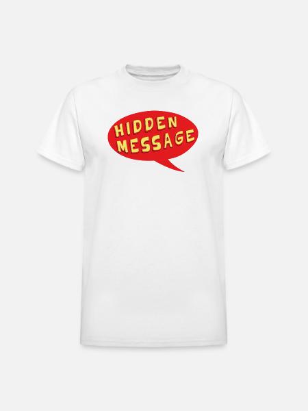 Hidden Message Speech Bubble - Heavyweight Unisex T-Shirt by Gildan - white