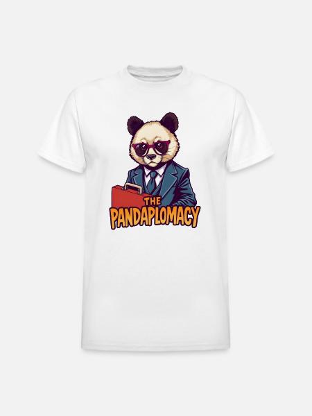 Pandaplomacy Suit Style - Heavyweight Unisex T-Shirt by Gildan - white