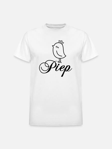 Sparrow With Crown “Piep” - Heavyweight Unisex T-Shirt by Gildan - white