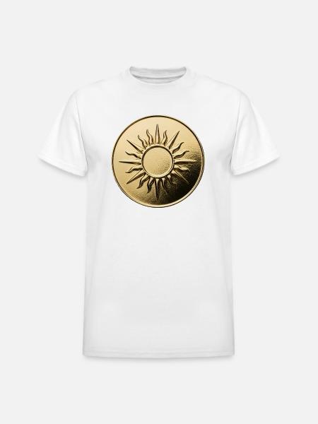 Golden Sunburst Emblem - Heavyweight Unisex T-Shirt by Gildan - white