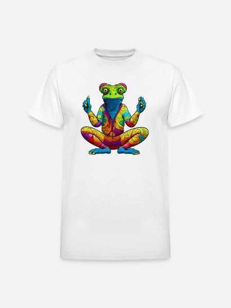 Chameleon Yoga - Heavyweight Unisex T-Shirt by Gildan - white