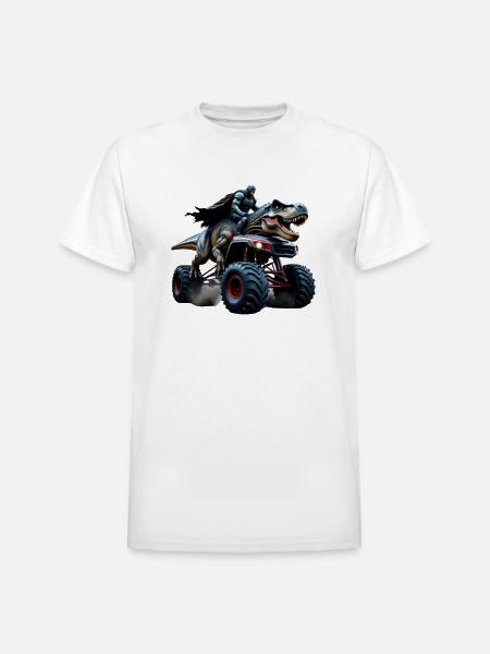 Prehistoric Power Rider - Heavyweight Unisex T-Shirt by Gildan - white