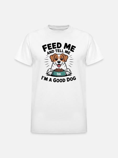Happy Pup Meal Moment - Heavyweight Unisex T-Shirt by Gildan - white