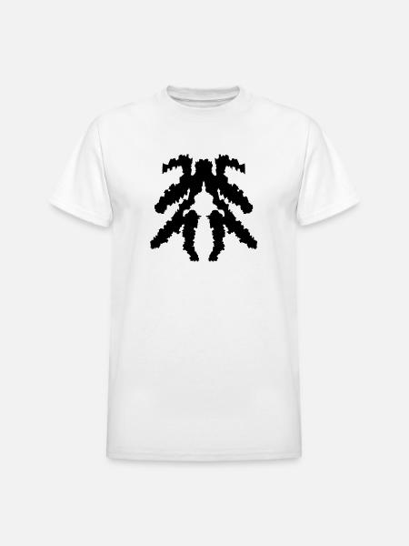 Fractal Dendrite Glyph - Heavyweight Unisex T-Shirt by Gildan - white