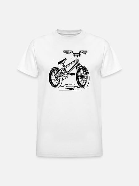 BMX Bike - Heavyweight Unisex T-Shirt by Gildan - white