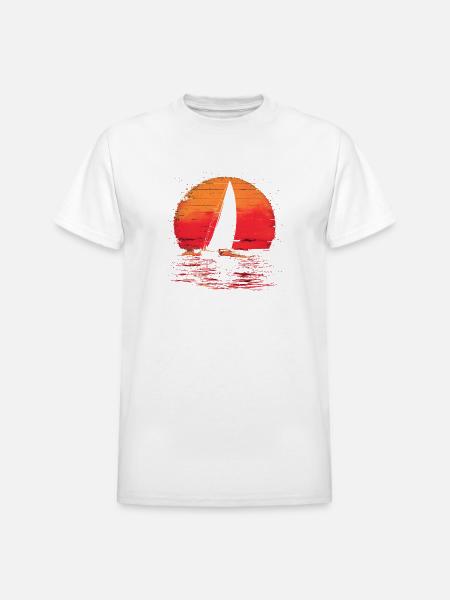 Sailing Steamwave - Heavyweight Unisex T-Shirt by Gildan - white