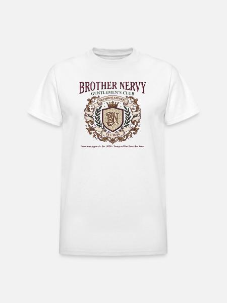 Brother Nervy Gentlemen's Club - Heavyweight Unisex T-Shirt by Gildan - white