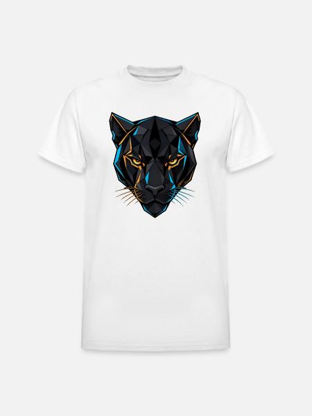 Neon Panther Wild Precision - Heavyweight Unisex T-Shirt by Gildan - white