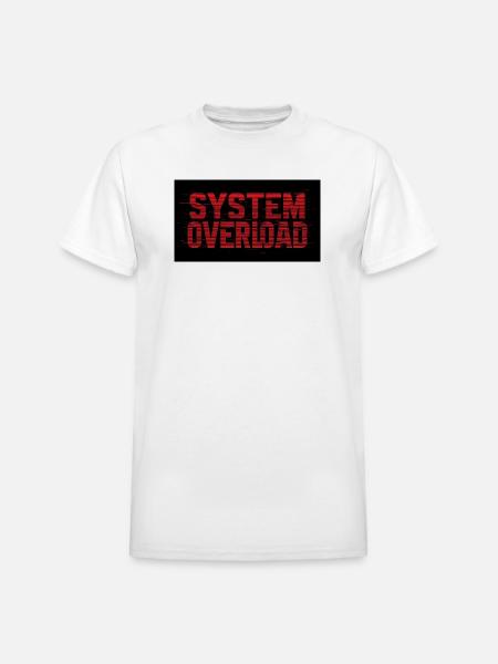 System Overload Glitch Text - Heavyweight Unisex T-Shirt by Gildan - white