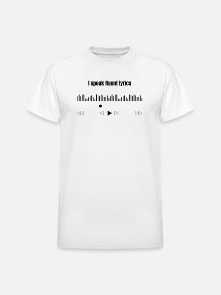  I Speak Fluent Lyrics  - Heavyweight Unisex T-Shirt by Gildan - white