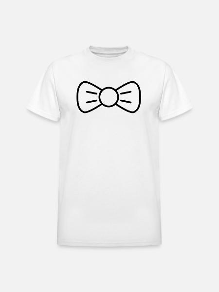 bow tie - Heavyweight Unisex T-Shirt by Gildan - white