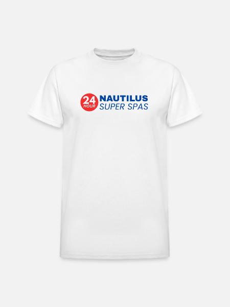 24-Hour Nautilus Super Spas - Vintage 1970s - Heavyweight Unisex T-Shirt by Gildan - white