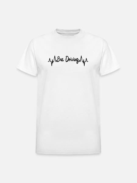 Bus Driving ECG - Heavyweight Unisex T-Shirt by Gildan - white