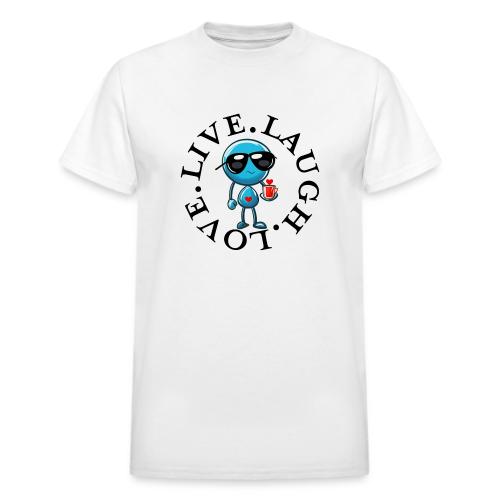 Circle Remember to live laugh love - Heavyweight Unisex T-Shirt by Gildan