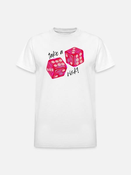 Take a Risk Graphic - Heavyweight Unisex T-Shirt by Gildan - white