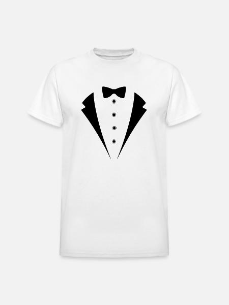 Tuxedo SUIT - Heavyweight Unisex T-Shirt by Gildan - white