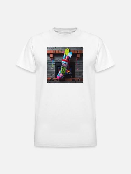 Naughty List Graffiti Sock - Heavyweight Unisex T-Shirt by Gildan - white