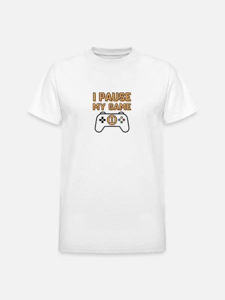 I Pause My Game - Heavyweight Unisex T-Shirt by Gildan - white