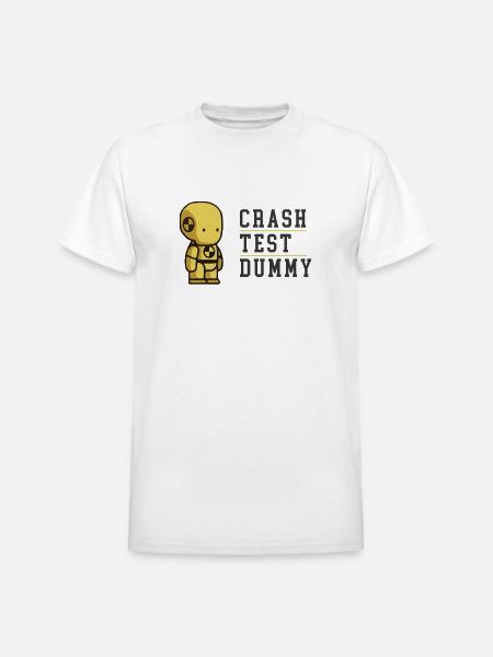 Crash Test Dummy Baby Yellow Safety Testman - Heavyweight Unisex T-Shirt by Gildan - white