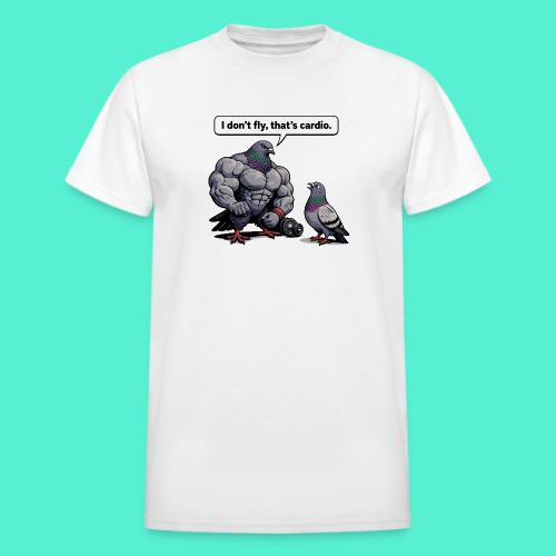 I Don't Fly That's Cardio - Pigeon Meme - Heavyweight Unisex T-Shirt by Gildan