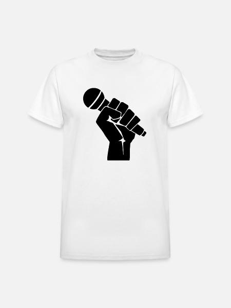microphone - Heavyweight Unisex T-Shirt by Gildan - white