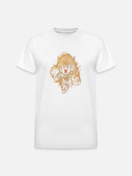 Blazing Jaguar Roar - Heavyweight Unisex T-Shirt by Gildan - white