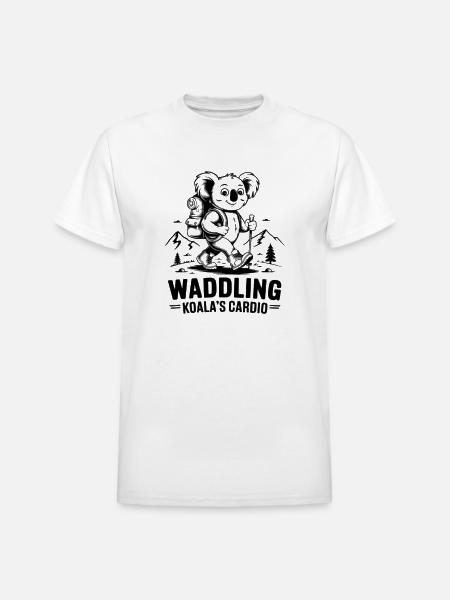 Waddling Koala Cardio - Heavyweight Unisex T-Shirt by Gildan - white
