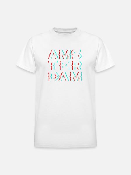 Glitchy Amsterdam - Heavyweight Unisex T-Shirt by Gildan - white