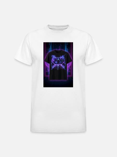 Neon Circuit Controller Glow - Heavyweight Unisex T-Shirt by Gildan - white