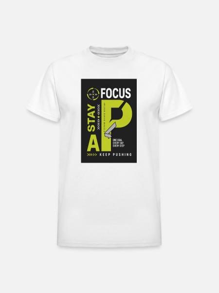 one goal every day every step - Heavyweight Unisex T-Shirt by Gildan - white