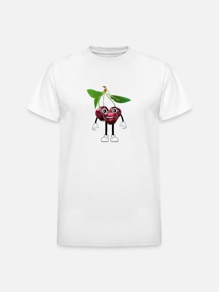 cherry - Heavyweight Unisex T-Shirt by Gildan - white