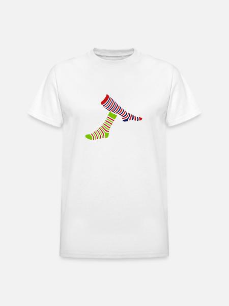 1 sock 2 - Heavyweight Unisex T-Shirt by Gildan - white