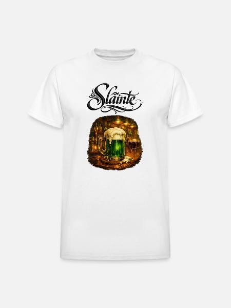 Emerald Draft in Rustic Tavern - Heavyweight Unisex T-Shirt by Gildan - white