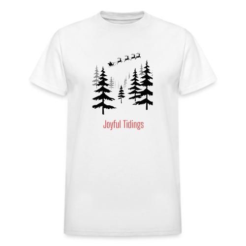 Joyful Tidings Christmas T-Shirt - Heavyweight Unisex T-Shirt by Gildan