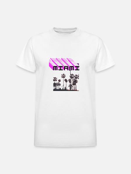 Miami beach - Heavyweight Unisex T-Shirt by Gildan - white