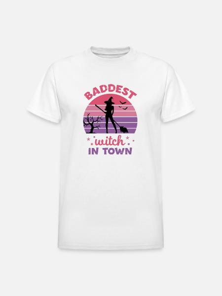 Baddest Witch In Town - Heavyweight Unisex T-Shirt by Gildan - white