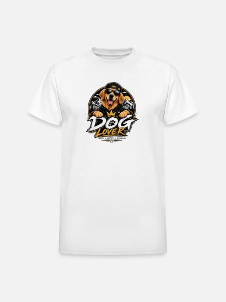 Royal Dog Love Graphic - Heavyweight Unisex T-Shirt by Gildan - white