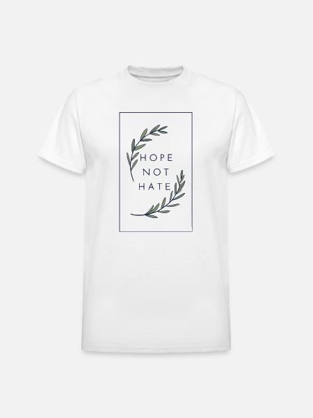 Hope Not Hate - Heavyweight Unisex T-Shirt by Gildan - white
