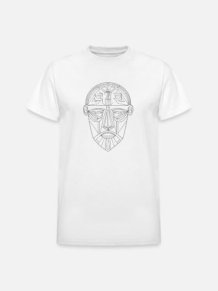 Ornamental Lines Mask - Heavyweight Unisex T-Shirt by Gildan - white
