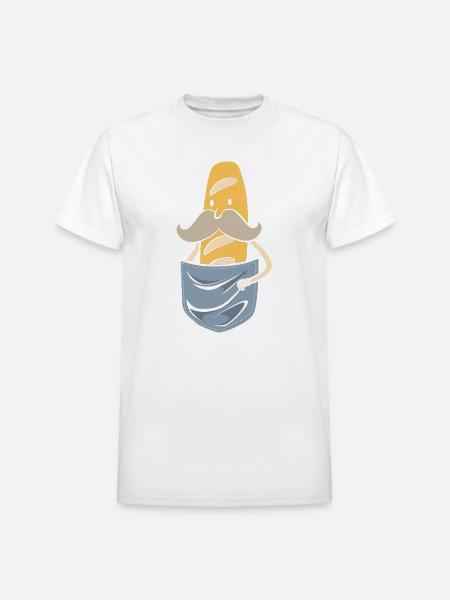 French Bread Baguette Bread Man - Heavyweight Unisex T-Shirt by Gildan - white