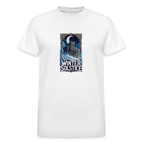 Winter Solstice Temple T-Shirt - Heavyweight Unisex T-Shirt by Gildan